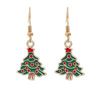 Christmas Tree Bell Earrings Christmas Creative Holiday Party Earrings Jewelry Hoop Earrings Women Teal Stud Earrings (H, One Size)