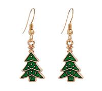 Christmas Tree Bell Earrings Christmas Creative Holiday Party Earrings Jewelry Hoop Earrings Women Teal Stud Earrings (D, One Size)