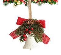 Christmas Tree Bell Ornaments - Festive with Vintage Rope, Metal Bells Christmas Pendant, for Front Door Porch Wall Apartment Interior Country House