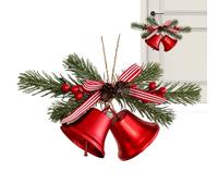 Christmas Tree Bell Ornaments | Rustic Metal Decoration with Bow Tie - Bell Decoration for Garland Craft - Outdoor Entrance Door Home Coat Winter Husband