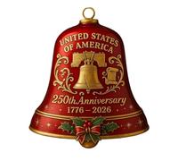Christmas Tree Bells - 250th Commemorative Bell Ornament,250th Commemorative Decor Doorbell for Fence Parade School Park Garden Festival Fireplace Backyard Pathway