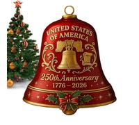 Christmas Tree Bells,250th Commemorative Bell Ornament - 250th Commemorative Decor Doorbell for Fence Parade School Park Garden Festival Fireplace Backyard Pathway