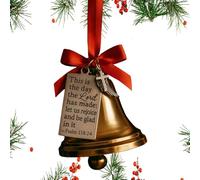Christmas Tree Bells - Bible Verses Vintage Bells Christmas Decorations | Religious Pendant Holiday Decor for Farmhouse Outdoor Garden Shelf Bedroom Fireplace Window Wall Patio Yard