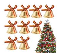 Christmas Tree Bells - Metal Jingle Bells, Bell For Crafts | Rustic Decorative Bowknot Tree Hanger | Farmhouse Christmas Bell Ornaments | For Outdoor Home Wall Mantle New Year Wedding Winter