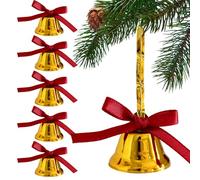 Christmas Tree Bells - Metal Jingle Bells, Bell For Crafts | Rustic Decorative Bowknot Tree Hanger | Farmhouse Christmas Bell Ornaments | For Outdoor Home Wall Mantle New Year Wedding Winter