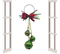 Christmas Tree Bells Ornaments Festive Rustic Bows Tree Hanger Decoration - Garlands Crafts Bells Decoration for Outdoor Use Home Wall Fireplace New Year Wedding