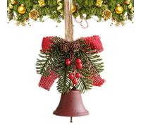 Christmas Tree Bells Ornaments - Festive with Rope Vintage, Metal Bells Christmas Pendant, for Front Door and House and Wall Entrance Country Indoor Apartment Hallway