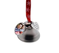 Christmas Tree Bells Pendant, Christmas Bells, Elegant Sleigh Bell Ornaments, Decorative Bells with Photo Frame, Festive Picture Ornaments, Holiday Memorabilia for the Christmas Tree, Table Decoration