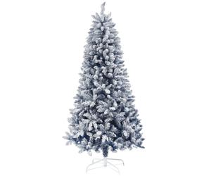 Christmas Tree Blue Snow-Flocked 5ft Artificial Plastic & Steel Hinged Branches