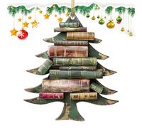 Christmas Tree Book Hanging 2D Tree Book Home Decor Bookcase Bedroom Door Window Library Mantle Patio Vacation