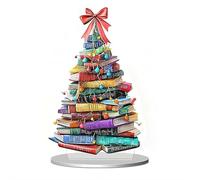 Christmas Tree Books Stack Ornament - Bookish Gifts for Book Lovers Librarians Readers Bookworms Bookclub - Cute Ideas for Friends