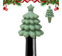Christmas Tree Bottle Stopper - Christmas Silicone Wine Stopper | Christmas Tree Shaped Wine Bottle Stopper - Reusable | Christmas Champagne Stoppers for Stockings Kitchen Bar Mariag