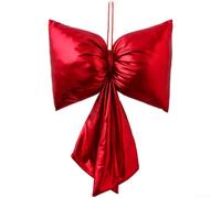 Christmas Tree Bow Decorations Made with Cloth and Leather Featuring Modern Simple Lines and Long Lasting Materials for Seasonal Festive Use (G)