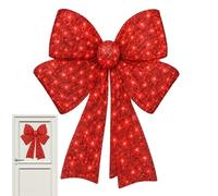 Christmas Tree Bow Lights Country House Style Red Decorative Wreath Bow