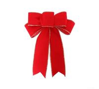Christmas Tree Bow Ornament 24cm Red Flocking Cloth