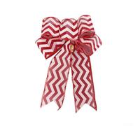 Christmas Tree Bow Ornament 24cm Red Flocking Cloth