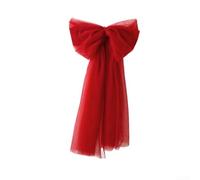 Christmas Tree Bow Ornament for Tree Tops and Holiday Decorations, Featuring Sturdy Polyester Material Designed to Last Through Multiple Seasons (Wine Red)