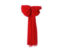 Christmas Tree Bow Ornament with Polyester Yarn Material, Designed to Add Seasonal Cheer to Tree Tops, Wreaths, and Various Holiday Displays (Red)
