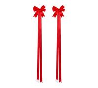 Christmas Tree Bows - 200cm/78.74 Inches Red Cabinet Bows, Romantic Holiday Decorations, Large Robbins For Doors Entryways | Walls Fences Trees Car Wreaths Tabletop Craft Accessory