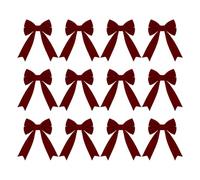Christmas Tree Bows | Festive Rustic Cute 12 Pieces | Christmas Bows Outdoor Decoration | For Holiday Gatherings, Home Parties, Wedding Parties, Festivals, Window Activities and