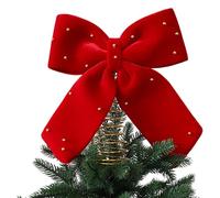 Christmas Tree Bows | Large Wine Red Luxury Christmas Tree Topper Bow | Decorations For Window Mantle Wall Door Patio Porch Yard Garden