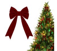 Christmas Tree Bows Red, 12 Pieces Burgundy Christmas Decorations Uk For Trees, Velvet Christmass Tree Decorations Set, Christmass Bows For Gift Wrapping Crafts Presents Garland Decor