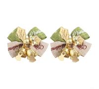 Christmas Tree Bows Set Of 10 Cloth 4.5cm Multi-Style Decorations | Made of sturdy cloth in red green and other classic colors suitable for Christmas trees parties homes offices gardens
