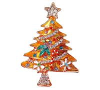 Christmas Tree Brooch Colored Rhinestone Christmas Tree Lapel Pins Crystal Enamel Pin Sparkling Jewelry Pins For Women Girls (C, One Size)