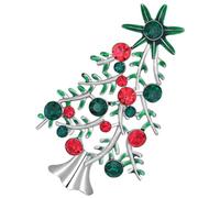 Christmas Tree Brooch Pin Rhinestone Alloy Lapel Pin for Women | Sparkly Clothing Accessory, Refined Elegant Shape, Not Easy to Fade, Easy to Keep and Carry