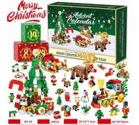 Christmas Tree Building Block Advent Calendar for Kids - 24 Days of LEGO Style Holiday Countdown SH-20 32.5 × 5 × 22.5
