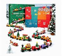 Christmas Tree Building Block Advent Calendar for Kids - 24 Days of LEGO Style Holiday Countdown ST-11 Christmas Train Building Blocks 32.5 × 5 × 22.5