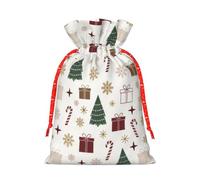 Christmas Tree, Candies, Snowflakes, Gifts Christmas Gift Bags With Drawstring, Reusable Gift Wrapping Bags For Xmas Holiday S Red Christmas Ribbon
