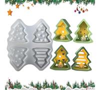 Christmas Tree Candle Mold - Christmas Tree Candle Resin Molds,Handmade Crafts Home Ornament Mould for Soap Resin Wax Cake Plaster Wedding Party Decoration