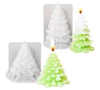 Christmas Tree Candle Moulds,2Pcs Christmas Candle Moulds for Candle Making,Christmas Tree Candle Mould DIY Cake Soap Mold for Xmas Party Home Decor Ornaments (A)