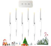 Christmas Tree Candles, Christmas Decoration | Icicle, Flying Birds and Elk LED Candle with Remote Timer | for Tree, Home, Window, Table, Wedding, Party, Indoor