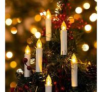Christmas Tree Candles, Christmas Flameless Candles, 20 LED Flickering Flameless Candles for Xmas Tree Decoration, Flickering Flameless Taper Candles for Home, Holiday Party Decor