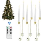 Christmas Tree Candles - Traditional Clip On Wax Set Vintage Holiday Lights, Festive Mini Flames, Wax Decor | Perfect for Yuletide Gatherings, Parties, Christmas Tree Display