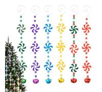 Christmas Tree Candy Cane Ornament - 11.81x1.34 Inch 6 Pieces Colorful Hangable, Candies Cane Decoration, Multicolor Candy Canes | For New Years, Holiday Party, Decor Party
