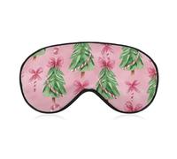 Christmas Tree Candy Canes Bows Sleep Mask Eye Cover Shade | for Men Women Sleeping Travel Washable Adjustable Strap