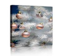 Christmas Tree Canvas Wall Art Winter Holiday Mural Picture Prints Festive Scandinavian Style Poster Painting for Living Room Home Decor 80x80cm Innerframe