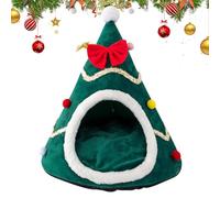 Christmas Tree Cat Bed - Christmas Tree Cat Cave | Plush Cat Beds for Indoor Cats | Plush Cat Nest Christmas Cat House | Semi-Enclosed Christmas Cat House, Cozy Warm Sleeping Nest for Cat and Puppy