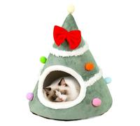 Christmas Tree Cat Bed - For Animals In Cold Winter | Christmas Themed Indoor Cat Cave | For Small Medium Large Breeds Playing Sleeping Rest In Bedroom