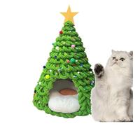 Christmas Tree Cat Bed Kit - Wool Felt, Pet House Craft Material | DIY Efficient Cat Nest Indoor Furniture Set | Warm Winter Christmas Tree Cave for Cats Dogs Friends