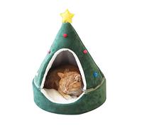 Christmas Tree Cat House Cute Cat Cave Bed,Soft Kitty Cat Teepee House Christmas Warm Cat Bed for Winter, for Pet Lovers Xmas Gift