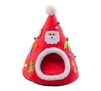 Christmas Tree Cat Hut - Christmas Tree Shape Cat Bed, Kitten Hideaway | Covered Pet Tent, Cute Cat Cave Bed, Removable Washable Cushion for Indoor Cats, Puppies, Bunnies, Holiday Pet Accessories