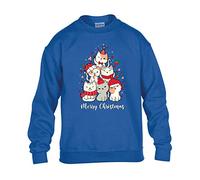 Christmas Tree Cat Mens Sweatshirt Xmas Boys Pullover Party Meow Kitten Christmas Jumper Funny Santa Novelty Unisex Gift Girls Kids Sweat Top Printed Design Royal Blue - Youth X-Large (Age 12-13)
