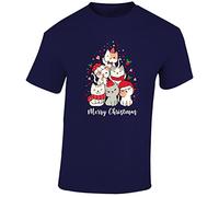 Christmas Tree Cat Mens T-Shirt Xmas Party Meow Kitten Funny Santa Novelty Unisex Gift Boys Girls Kids Tshirt Printed Design Navy Blue - Youth Large (Age 9-11)