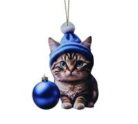 Christmas Tree Cat Pendants, Christmas Decorations, Acrylic Cartoon Cat Decorative Ornaments, 2D Christmas Pendant Decoration Christmas Tree Decoration Christmas Decoration Indoor Decorations