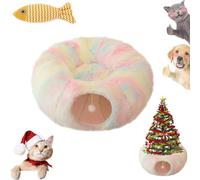 Christmas Tree Cat Tunnel, Circular Cat Tunnel Christmas Tree Skirt, Cat Tunnel Bed Under Christmas Tree, Cat Tunnel for Christmas Tree, Cat Christmas Tree Tunnel, Foldable Easy Assembly (02)