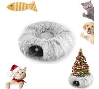 Christmas Tree Cat Tunnel, Circular Cat Tunnel Christmas Tree Skirt, Cat Tunnel Bed Under Christmas Tree, Cat Tunnel for Christmas Tree, Cat Christmas Tree Tunnel, Foldable Easy Assembly (01)